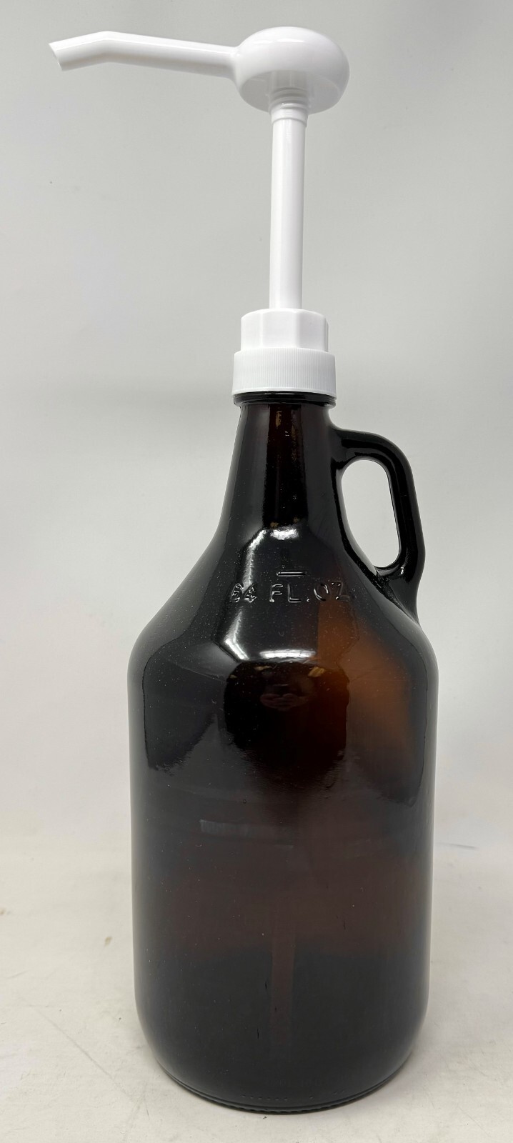 64oz Half Gal. Amber Jug Bottle with Pump 1PK - BRAND NEW