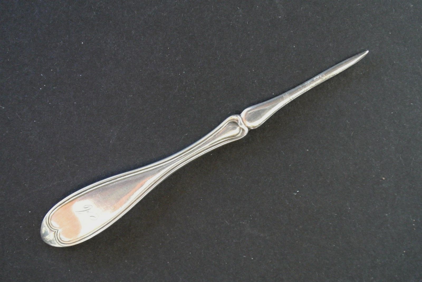 Antique Silverplate THREADED OVAL 5" Nut Pick