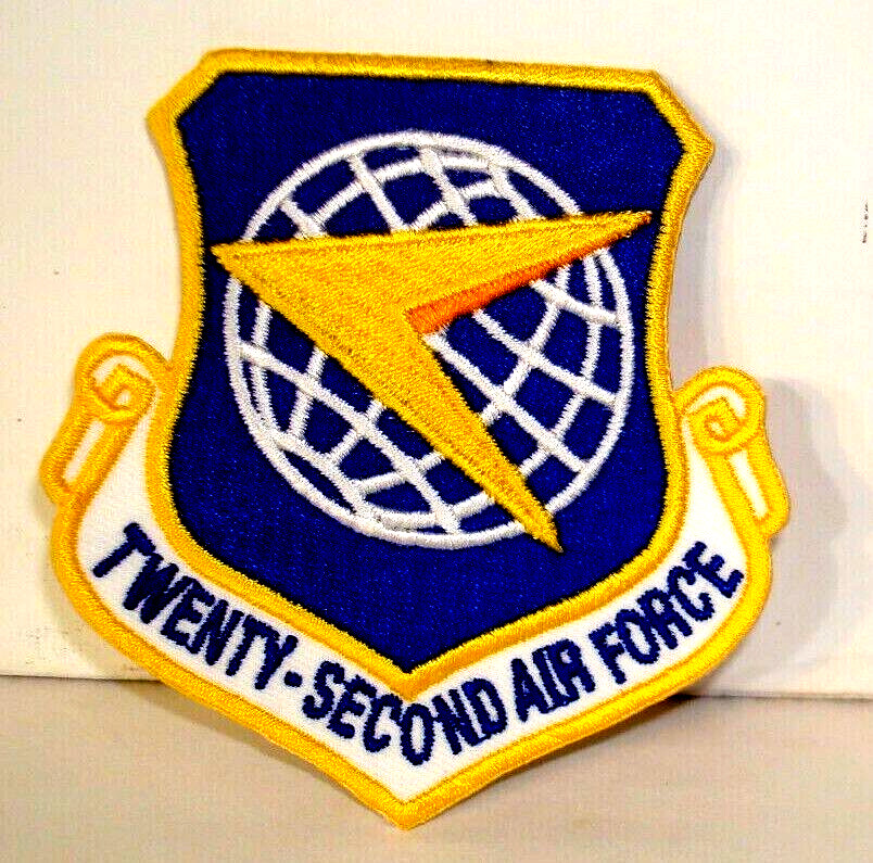 22ND TWENTY SECOND AIR FORCE iron on patch 3 inch