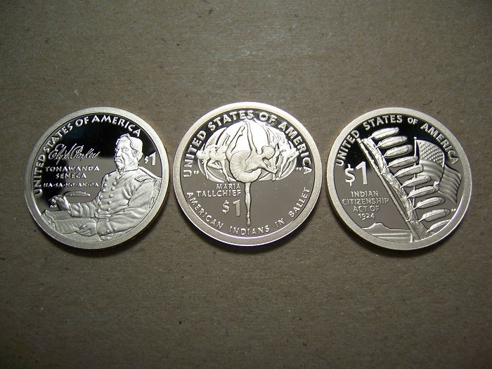 2022S,2023S,2024S proof Native American, Sacagawea dollars