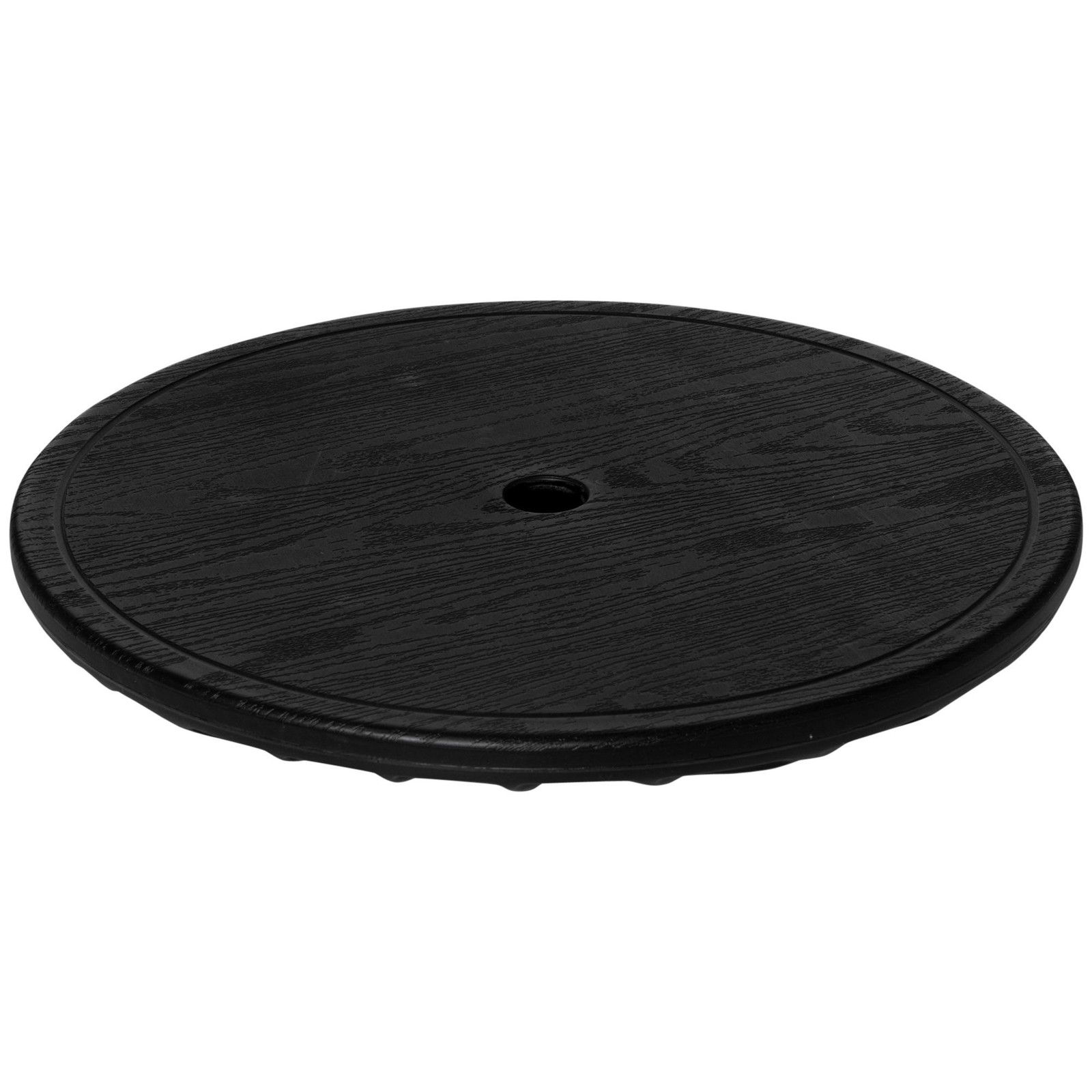Modern Wood Grain Umbrella Table Tray 19.75in Black