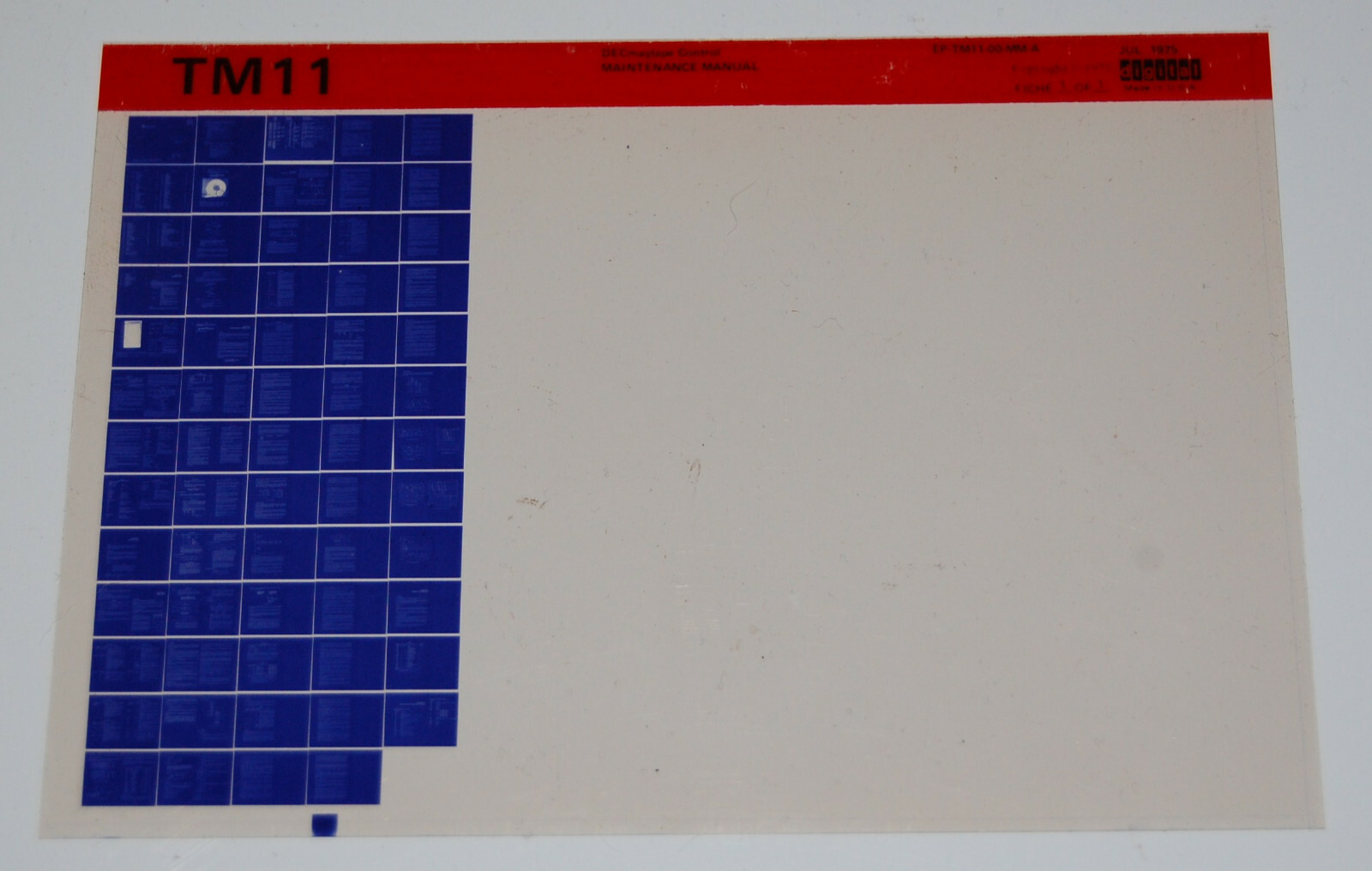 DEC TM11 DECMagtape Control Maintenance Manual, Microfiche