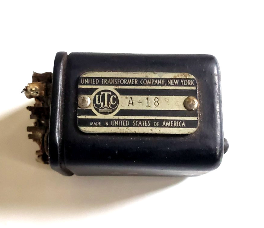 1  (BLACK) 1940s vintage utc A-18 interstage transformer