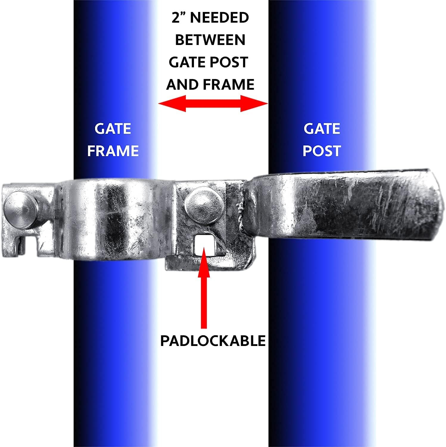 1-7/8" X 2-3/8" Chain Link Fence Gate Fork Latch - Fence Gate Latch - Galvanized