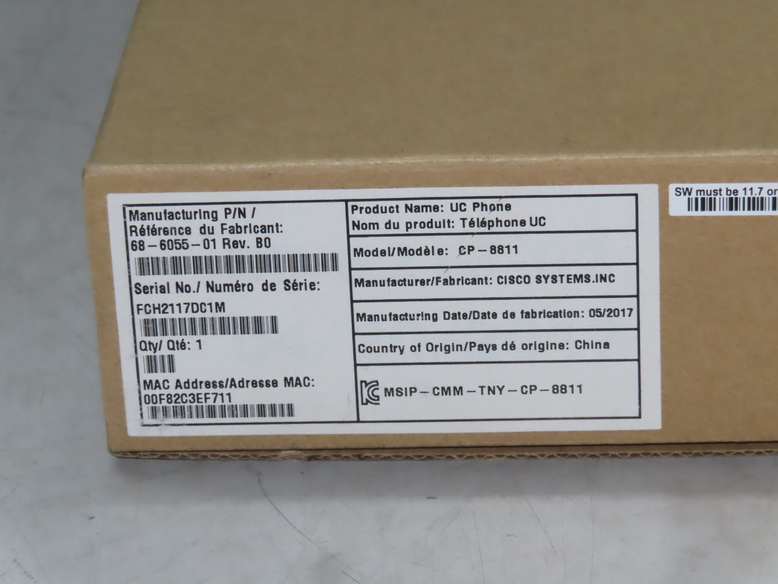 Cisco 8811 5-Line Gigabit IP Phone CP-8811-K9