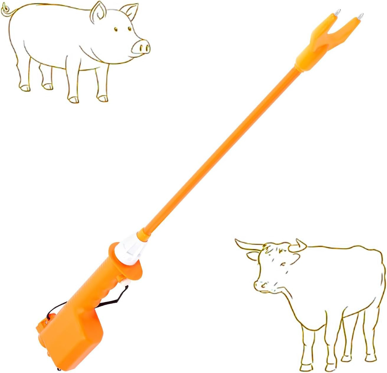 Cattle Prod, Cattle Prod Livestock with 31.5'' Flexible Shaft, Electric Recharge
