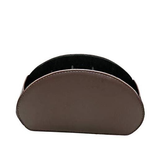 Remote Control Holder Organizer Table Desk Leather Control Storage Dark Brown
