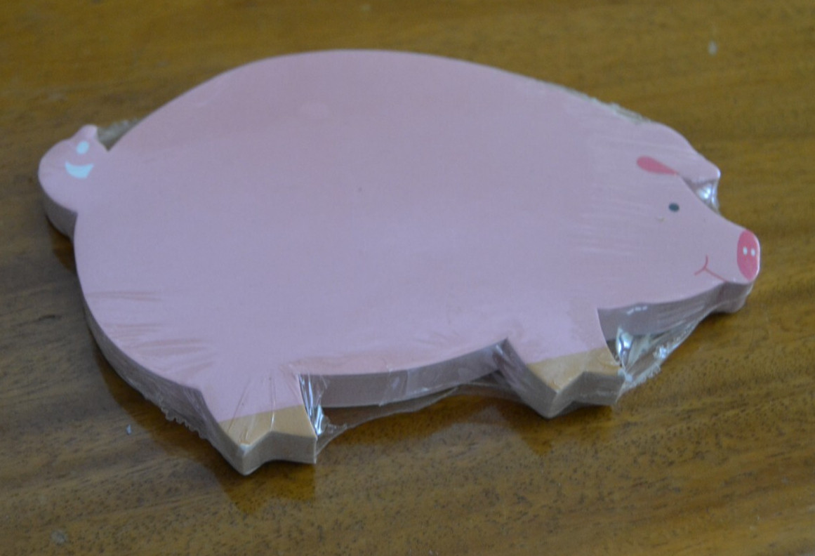 Notepad PINK PIG by Thought Factory DIE-CUT Sealed! Paula Havey