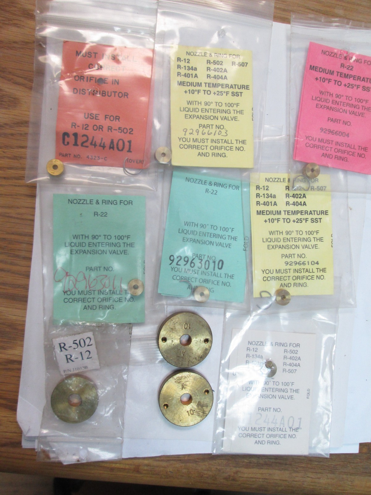Lot of 10 assorted  Sporlan Nozzle and Ring
