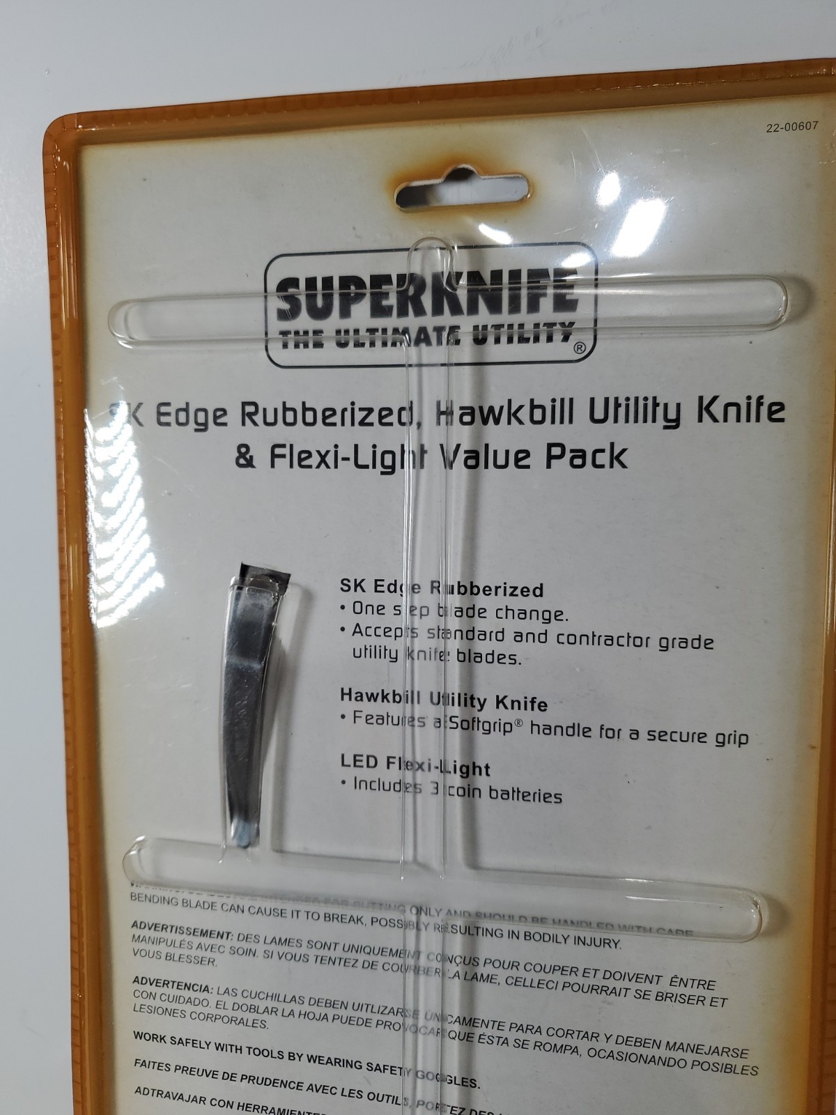 SK Edge Rubberized Hawkbill Utility & Flexi-Light Flashlight Value Pack NOS READ