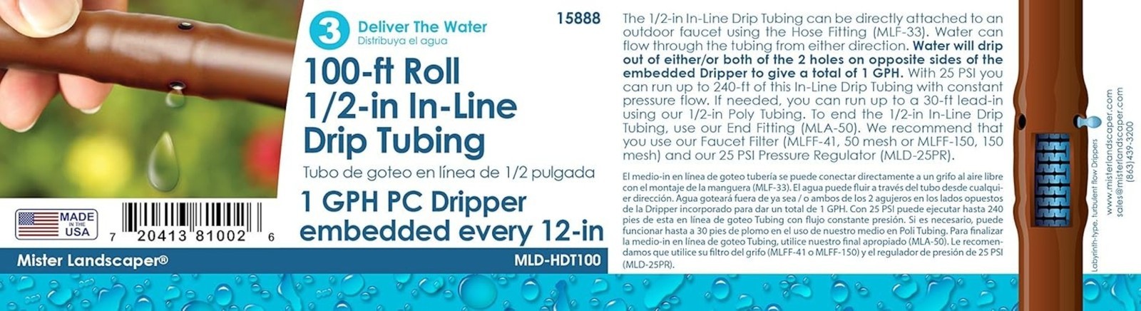 100-ft Roll 1/2-in In-Line Drip Tubing
