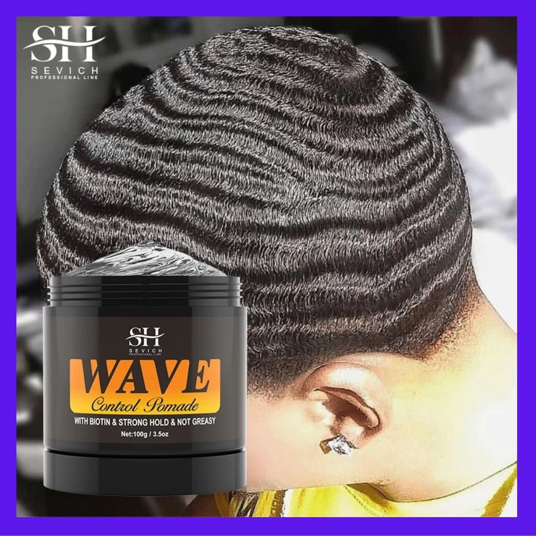2025 Natural Wave Control Pomade for Black Men Strong Hold 360 Waves Layered