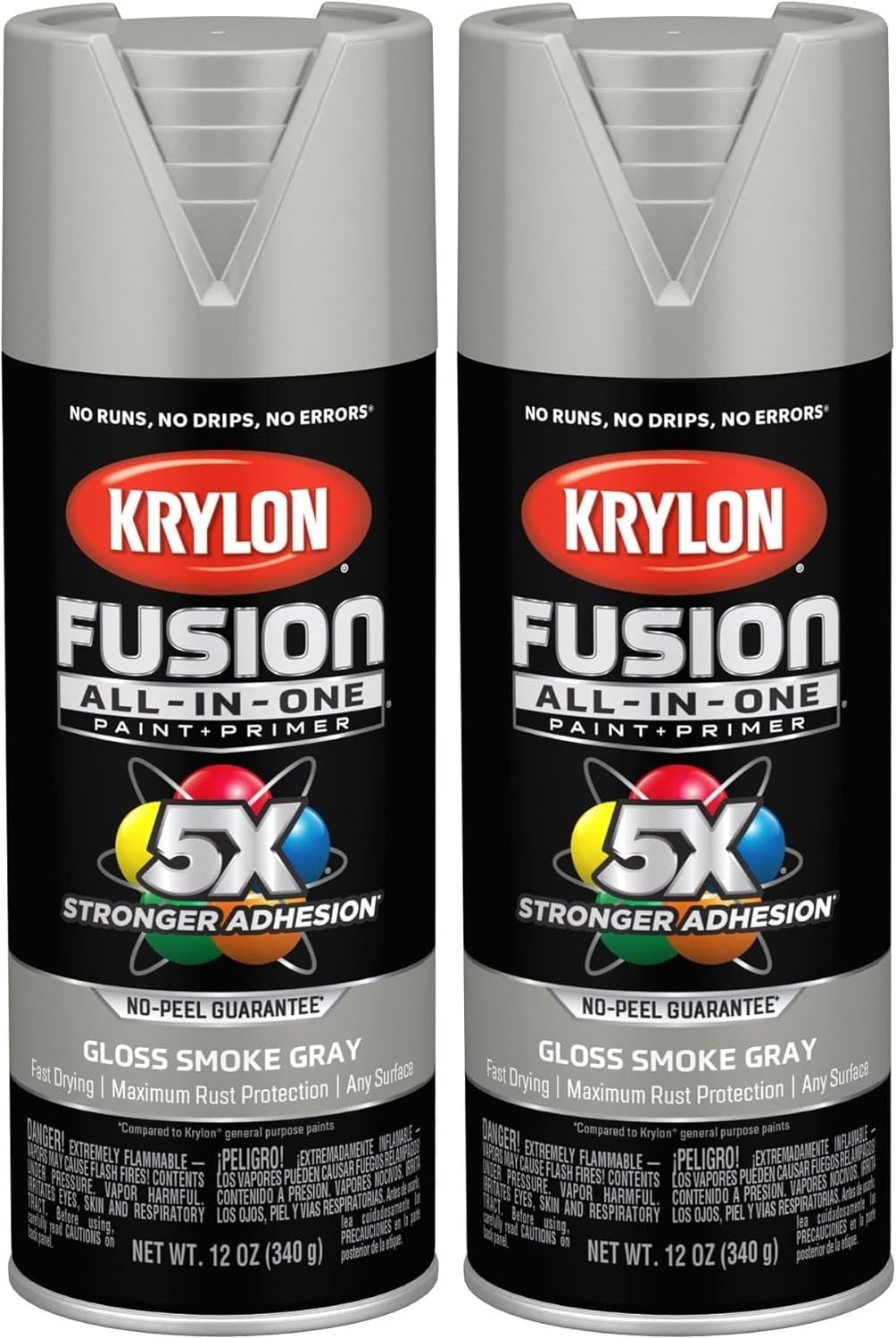 All-In-One Rust Resistant Spray Paint, Gloss Smoke Gray - 12 Ounce Pack of 2