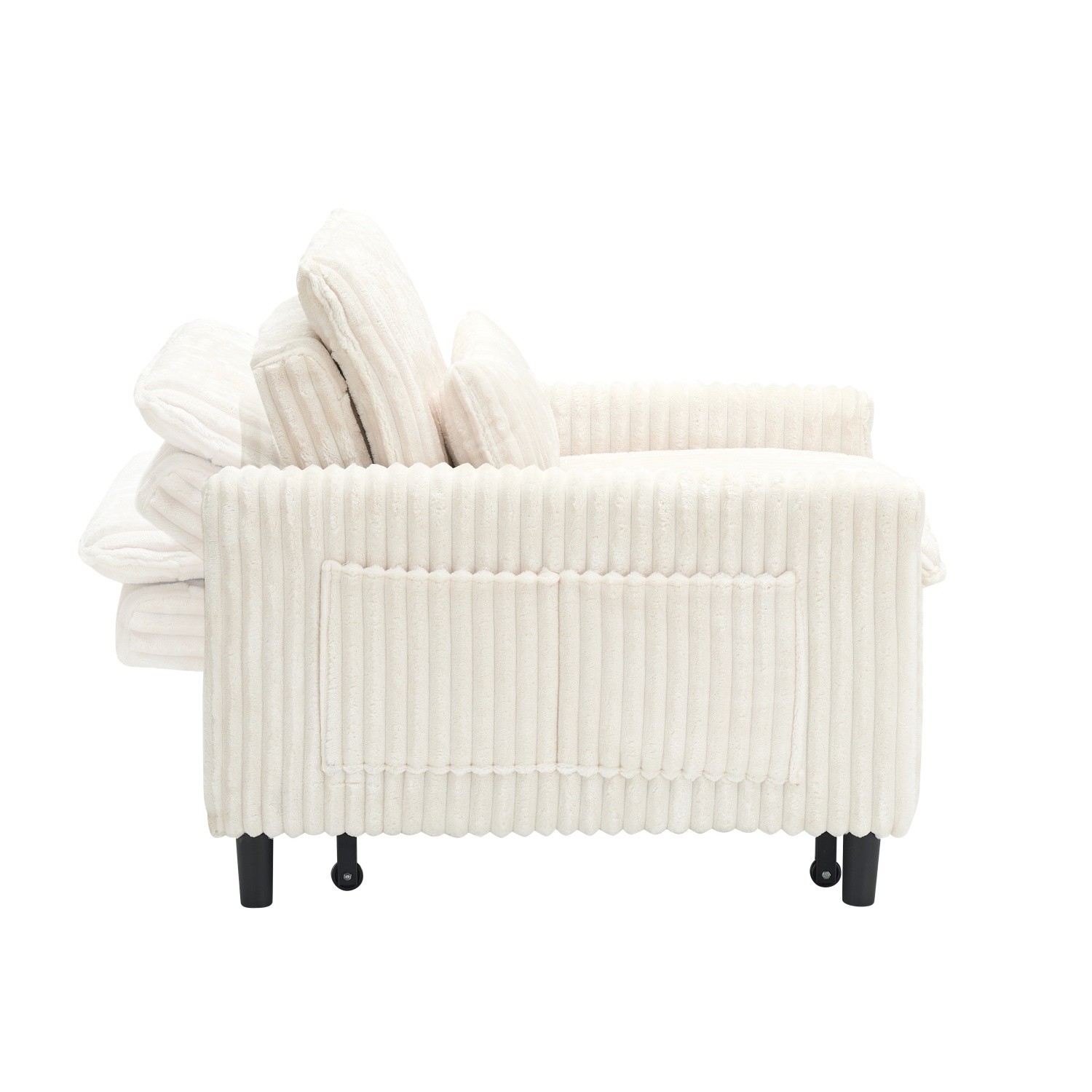 Corduroy 3 in 1 Convertible Sofa Bed Folding Recliner Sleeper Sofa Chair