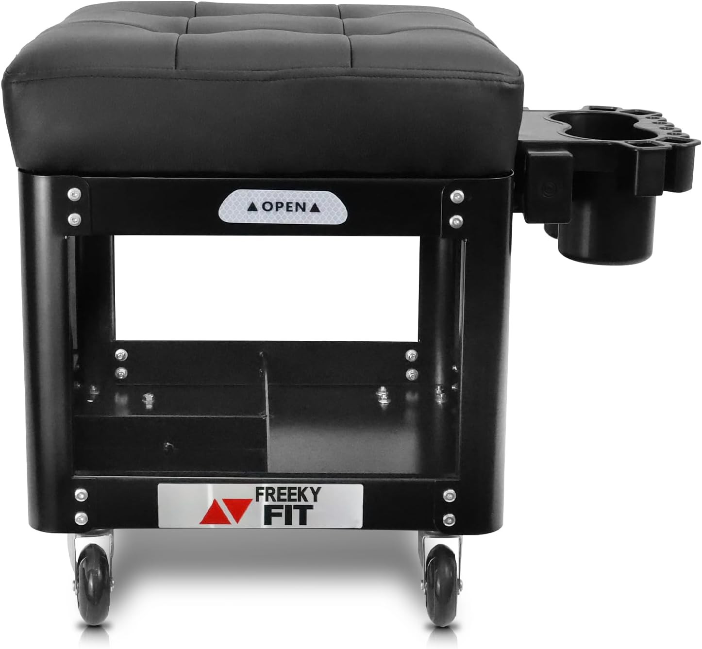 Heavy Duty Rolling Creeper Seat with Tool Tray - 330 LBS Capacity, Black