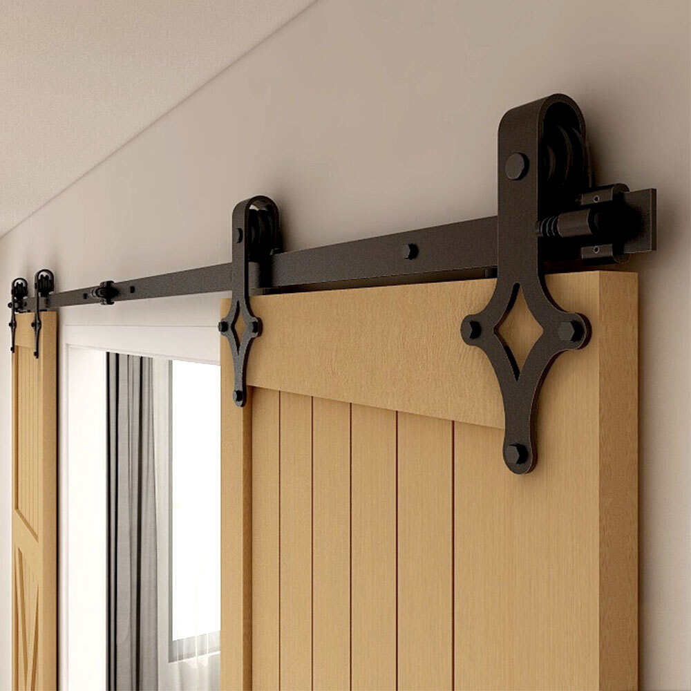 5-20FT Sliding Barn Door Hardware Roller Track Kit for Single Double Door