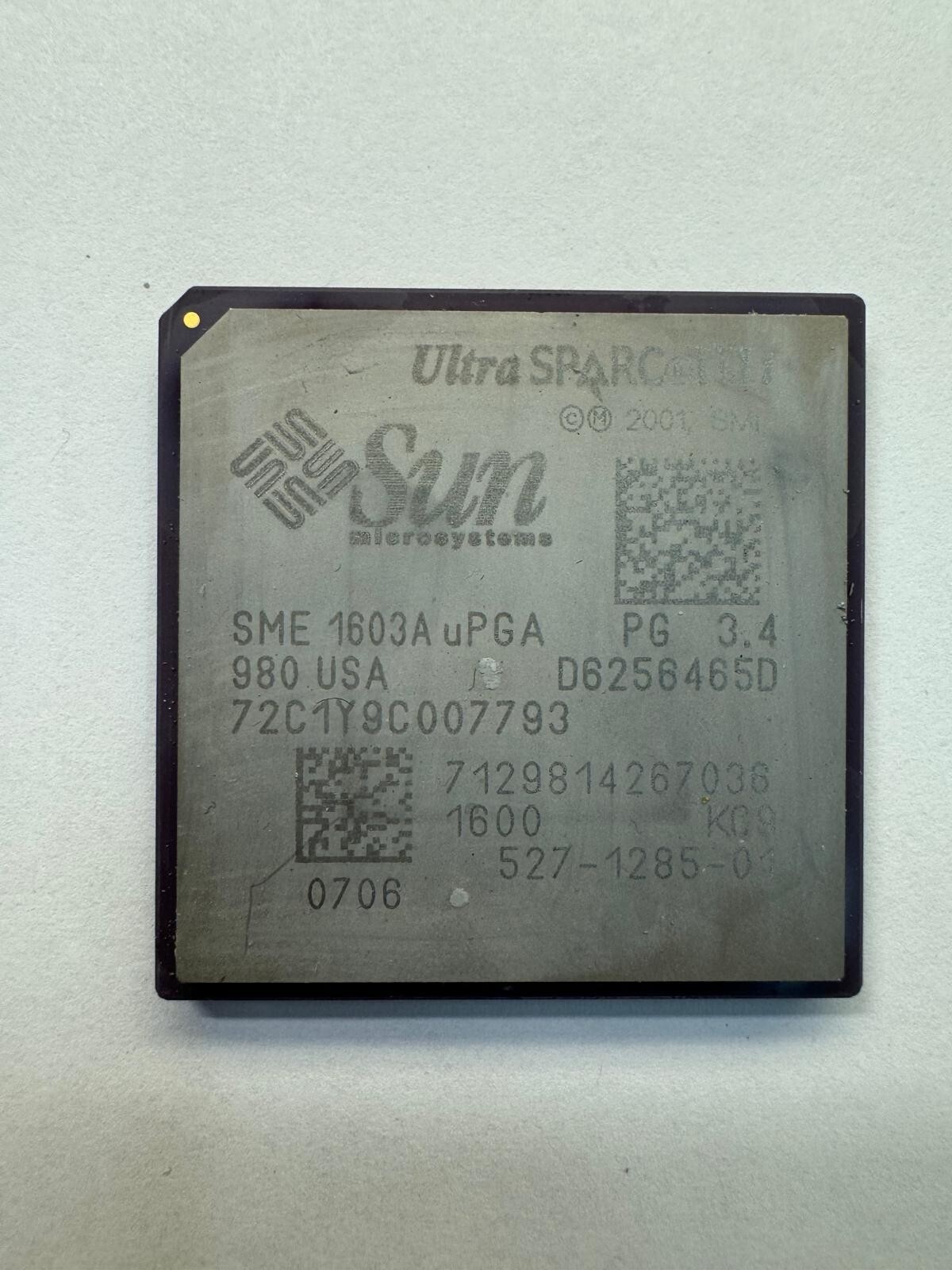 Sun UltraSP IIIi D6256465D PG3.4 980 USA SME 1603A uPGA 527-1285-01 KC9
