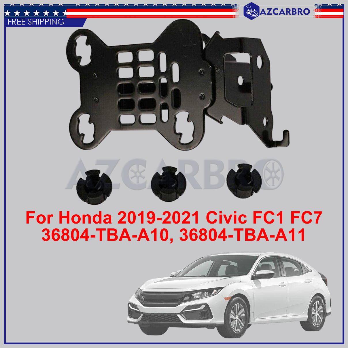 Radar Bracket Set 36804-TBA-A10 For Honda Civic 2019-2021 FC1 FC7 36806-TLA-A01