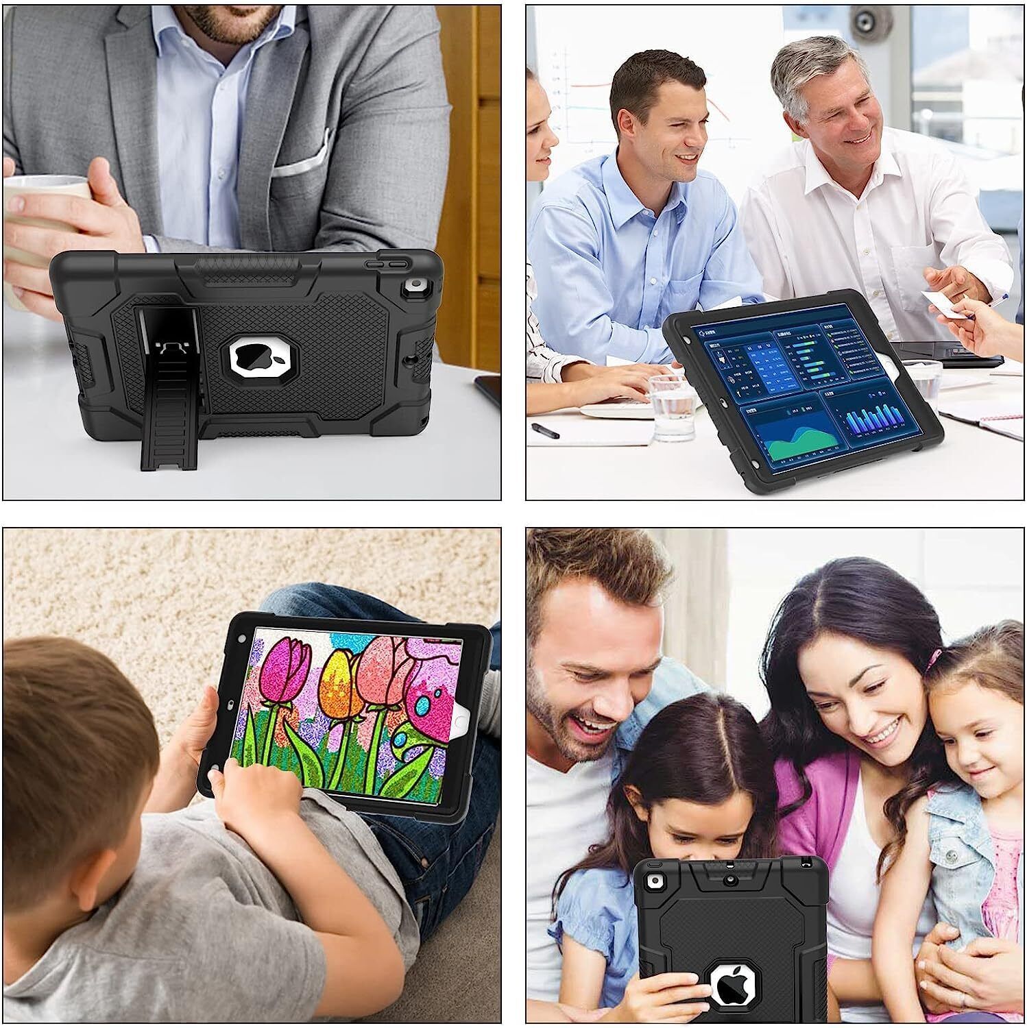 Case For iPad 9th Generation Heavy Duty Shockproof Rugged Cover+Screen Protector