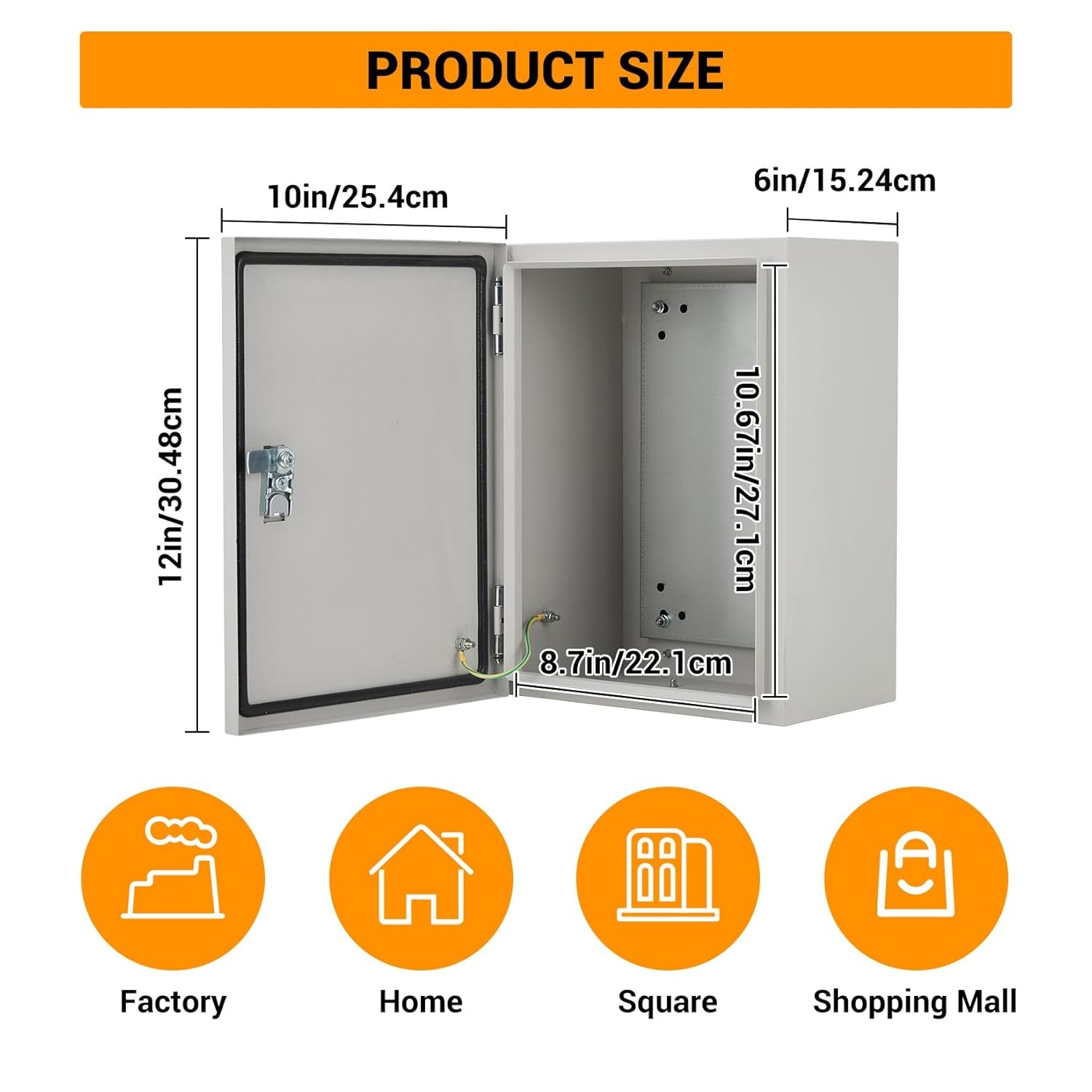 12"-24" Waterproof Electrical Box IP66, Titanium Steel, Lockable, Rust-Resistant