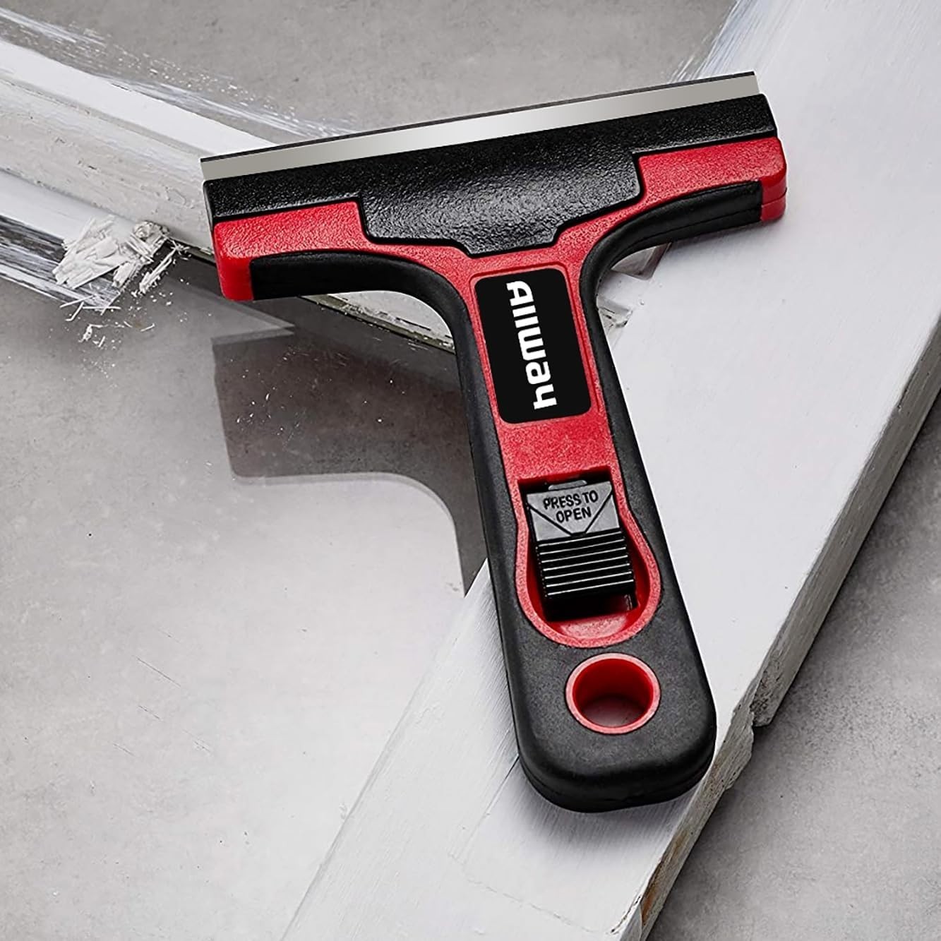 Durable 4-Inch GTS Glass & Tile Scraper with Quick Push-Button Blade Change