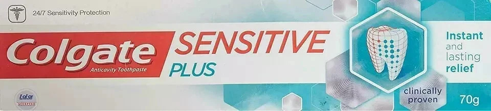 3x Colgate Sensitive Plus Instant Relief from Toothpaste 70g Pro Argin formula
