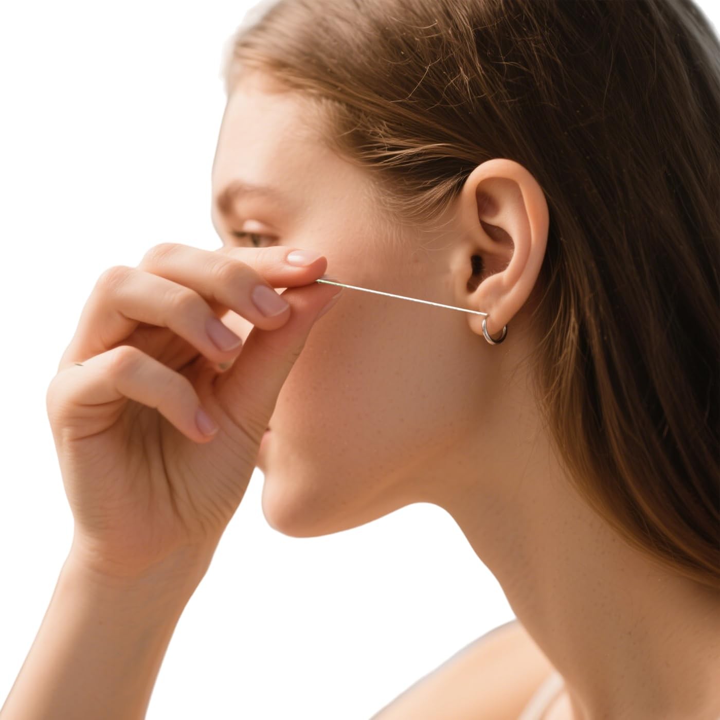 Piercing Cleaning,Piercing Aftercare Kit with 240pcs Floss & 15ml Solution