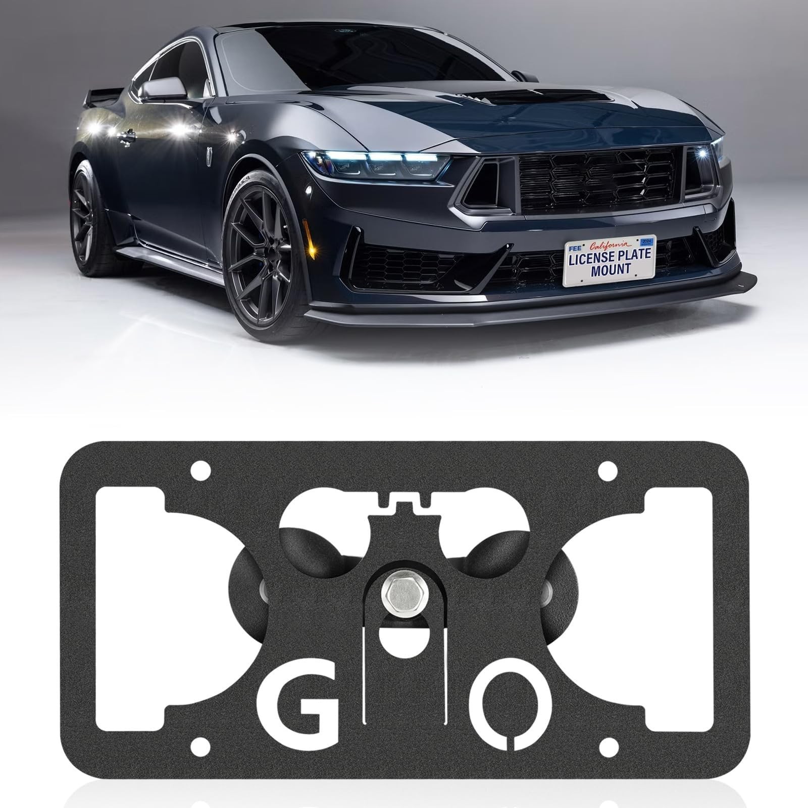 Front Bumper License Plate Mount Compatible with Ford Mustang 2015-2023, No D...