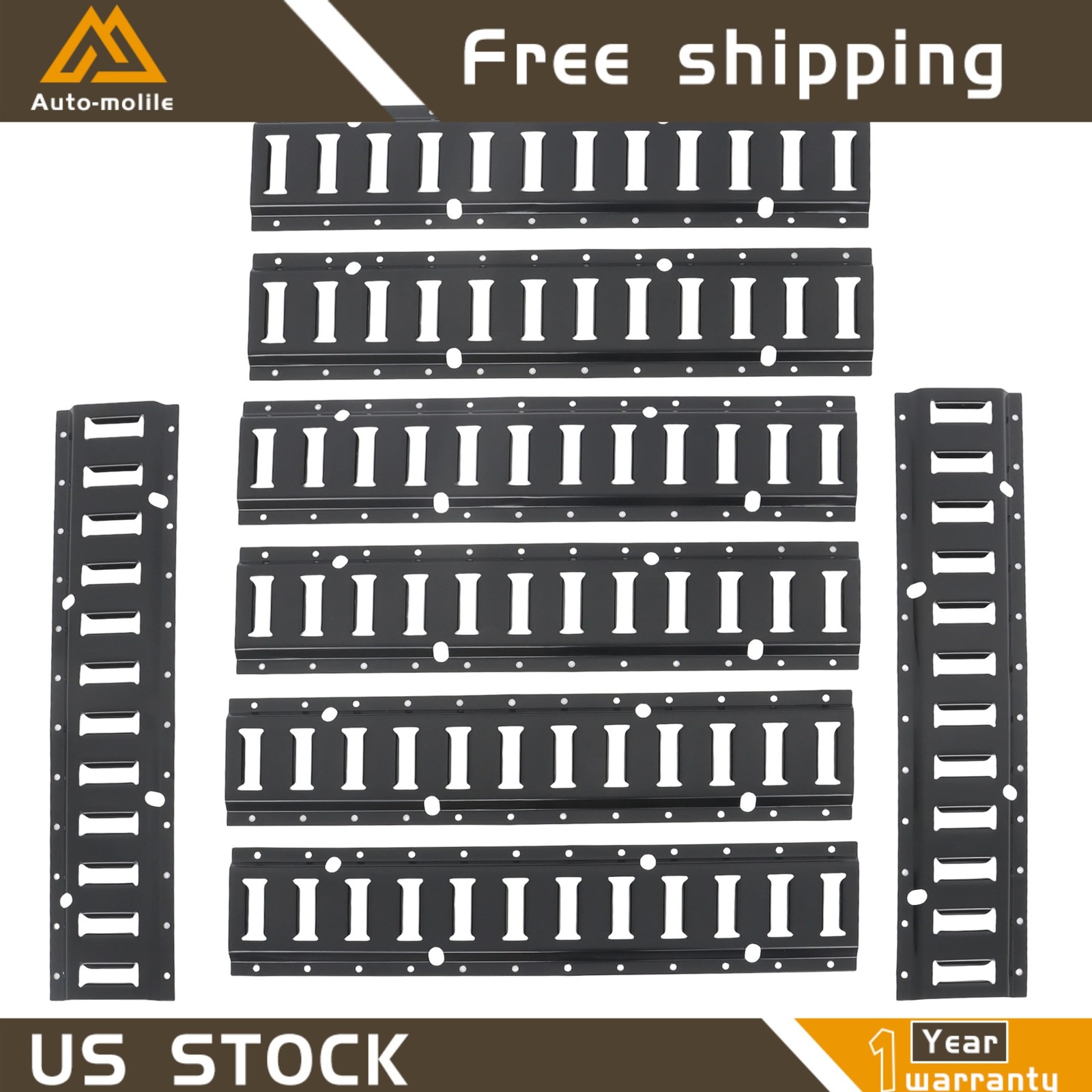 For Vans Trucks ATV 8 Pack 2' E Track Tie Down Rail System Heavy Loads Durable