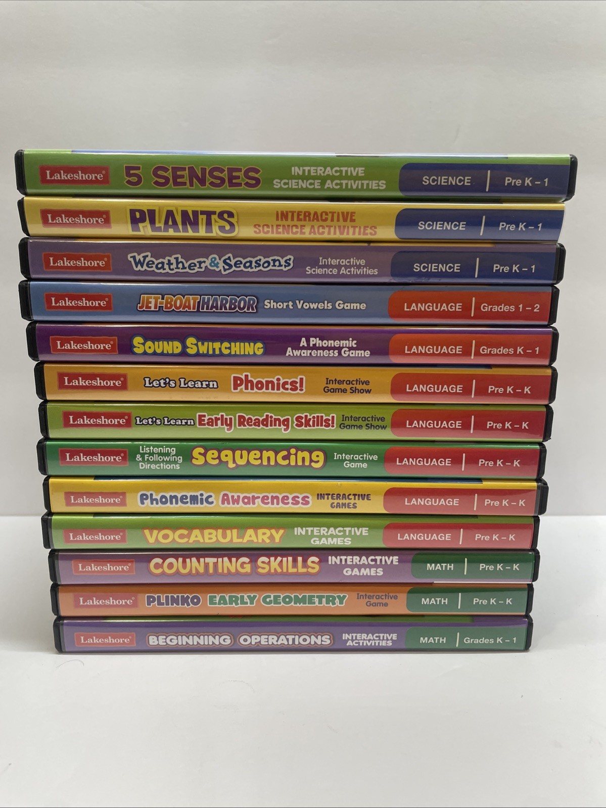 LAKESHORE Interactive Games DVD CD-ROM Grade K-2 Math Language Science Lot of 13