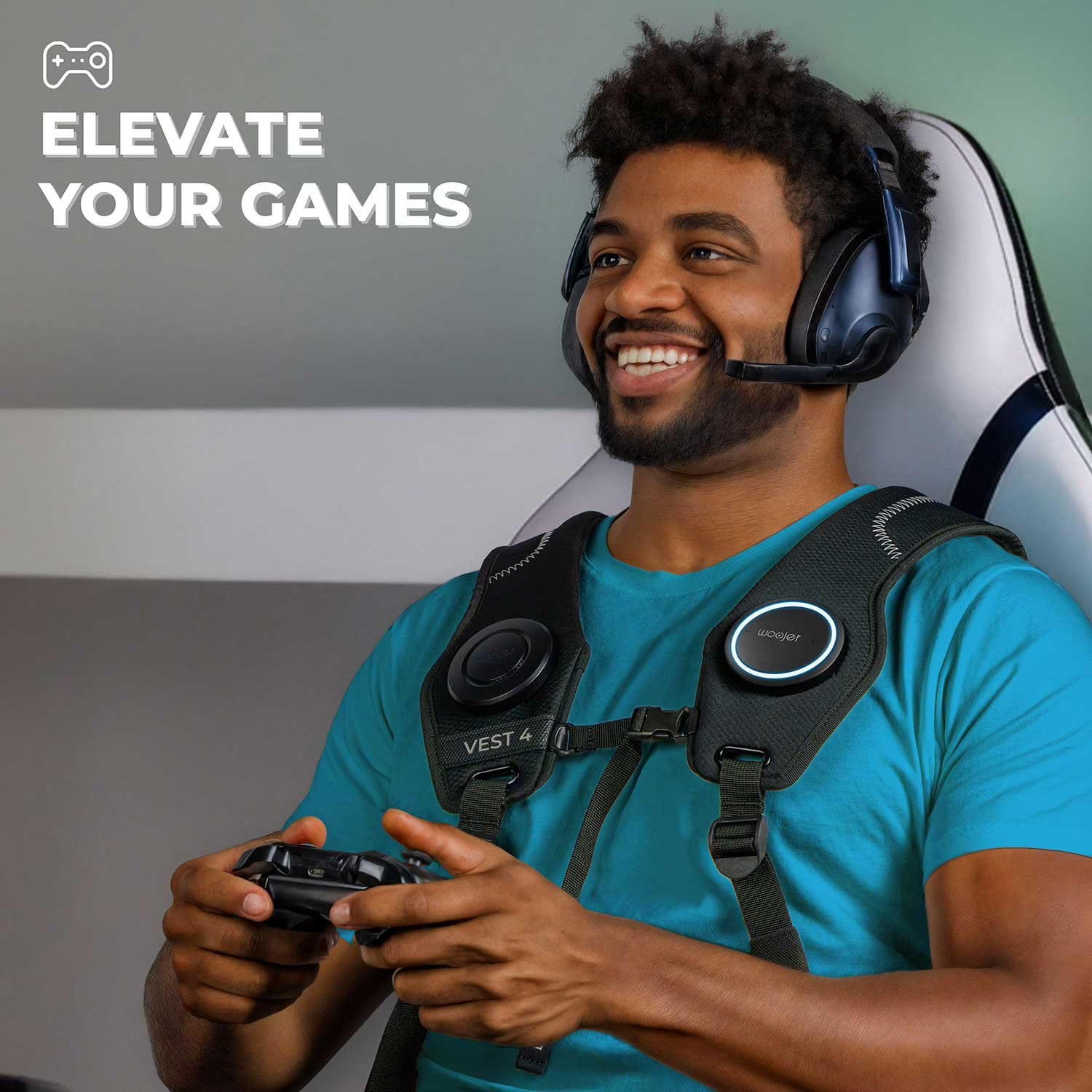 Woojer Vest 4 High-Fidelity Haptics - for VR, Games, Music, Movies, and Wellness