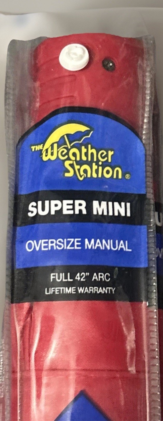 Manual “Super Mini” Windproof Umbrella-Red with Full 42" Arc