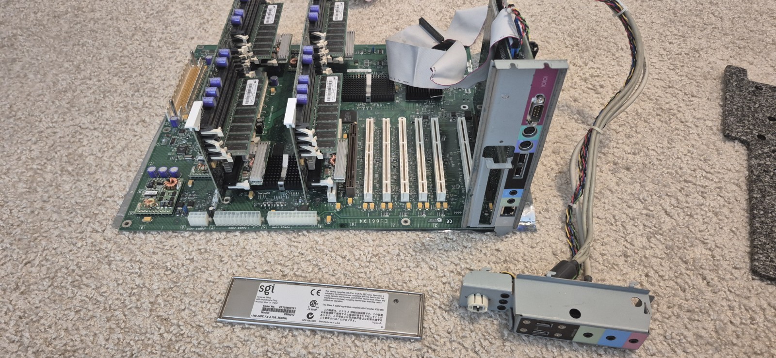 SGI Silicon Graphics 500 750 ? Workstation Motherboard and 2 xMemory Cards,AS IS