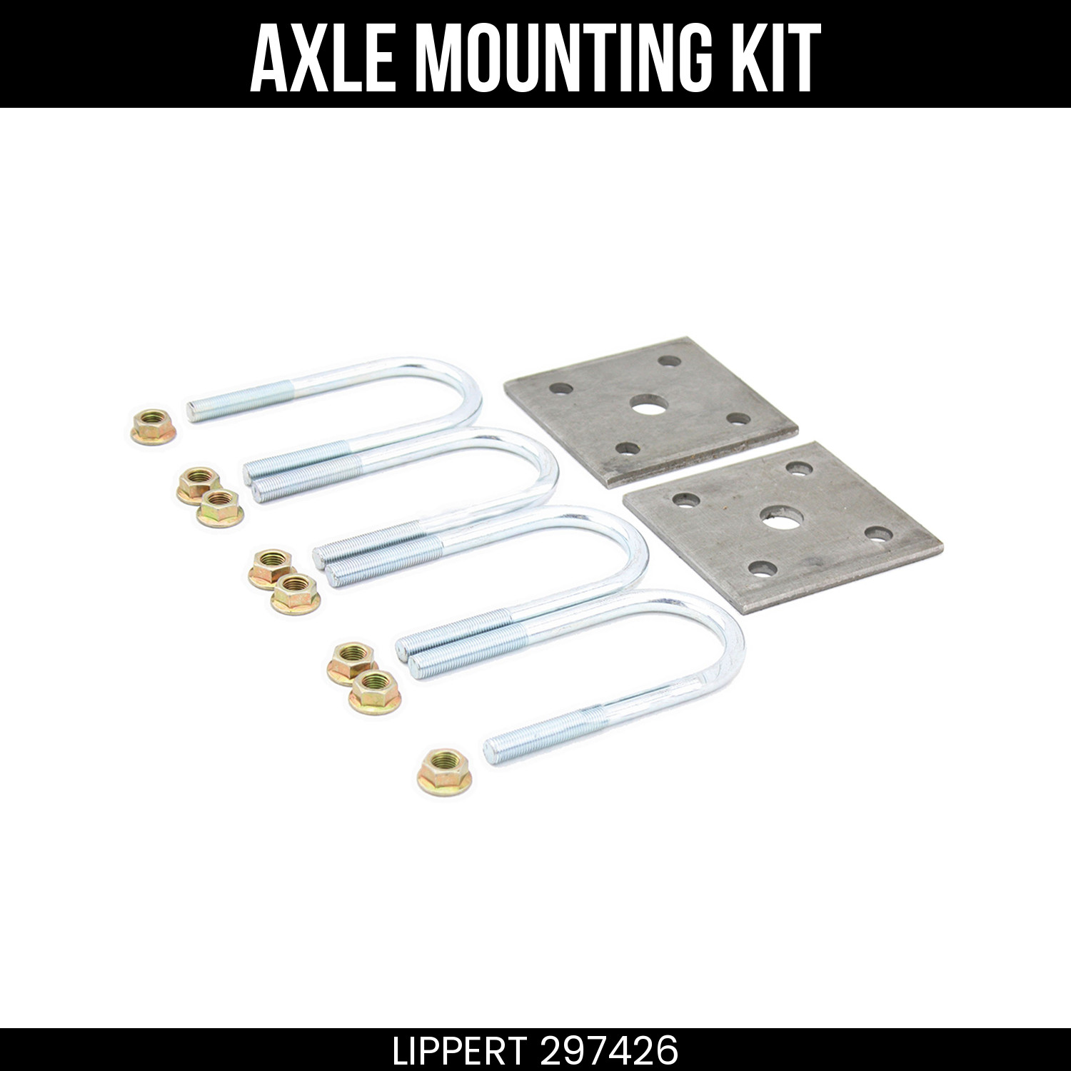 Lippert Axle Mounting Kit for 1.75 Inch Tube Trailer Suspension 297426