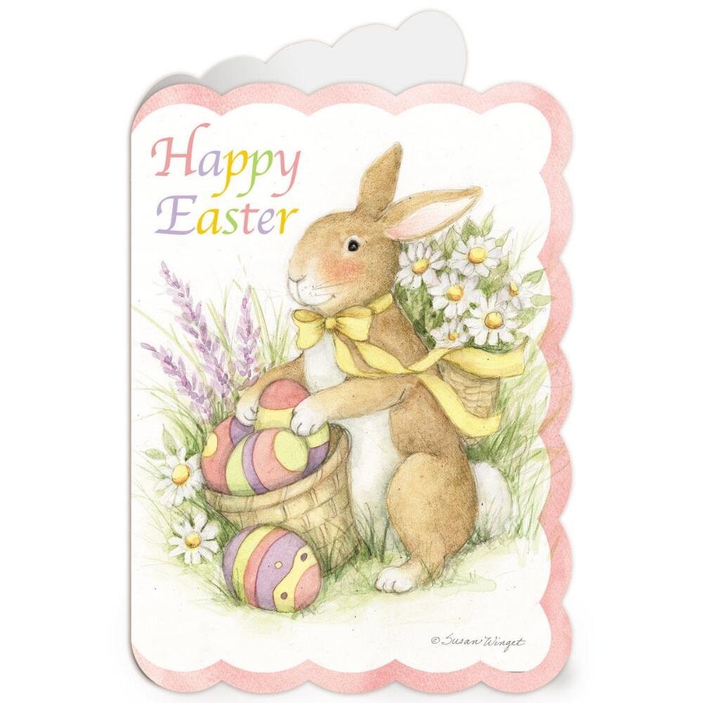 Current Deluxe Die Cut Easter Bunny Greeting Cards 5x7 inches, Die-cut