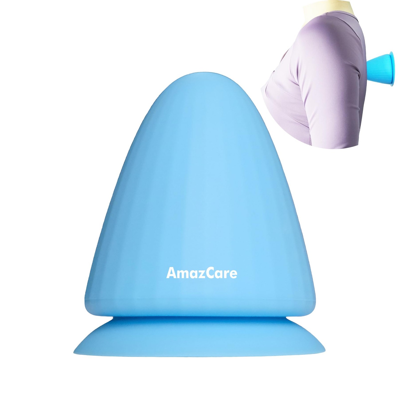 AmazCare Trigger Point Massage Tool Manual Ball with Suction Cup Blue