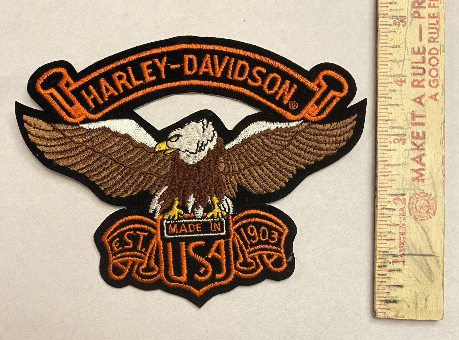Vintage Harley Davidson Jacket Patch Patch 70s Motorcycle Club Eagle Made USA