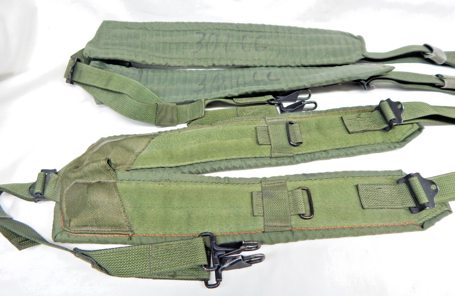 LOT of 2 US Military Issue Load Carry Field Suspenders OD Green LC-1