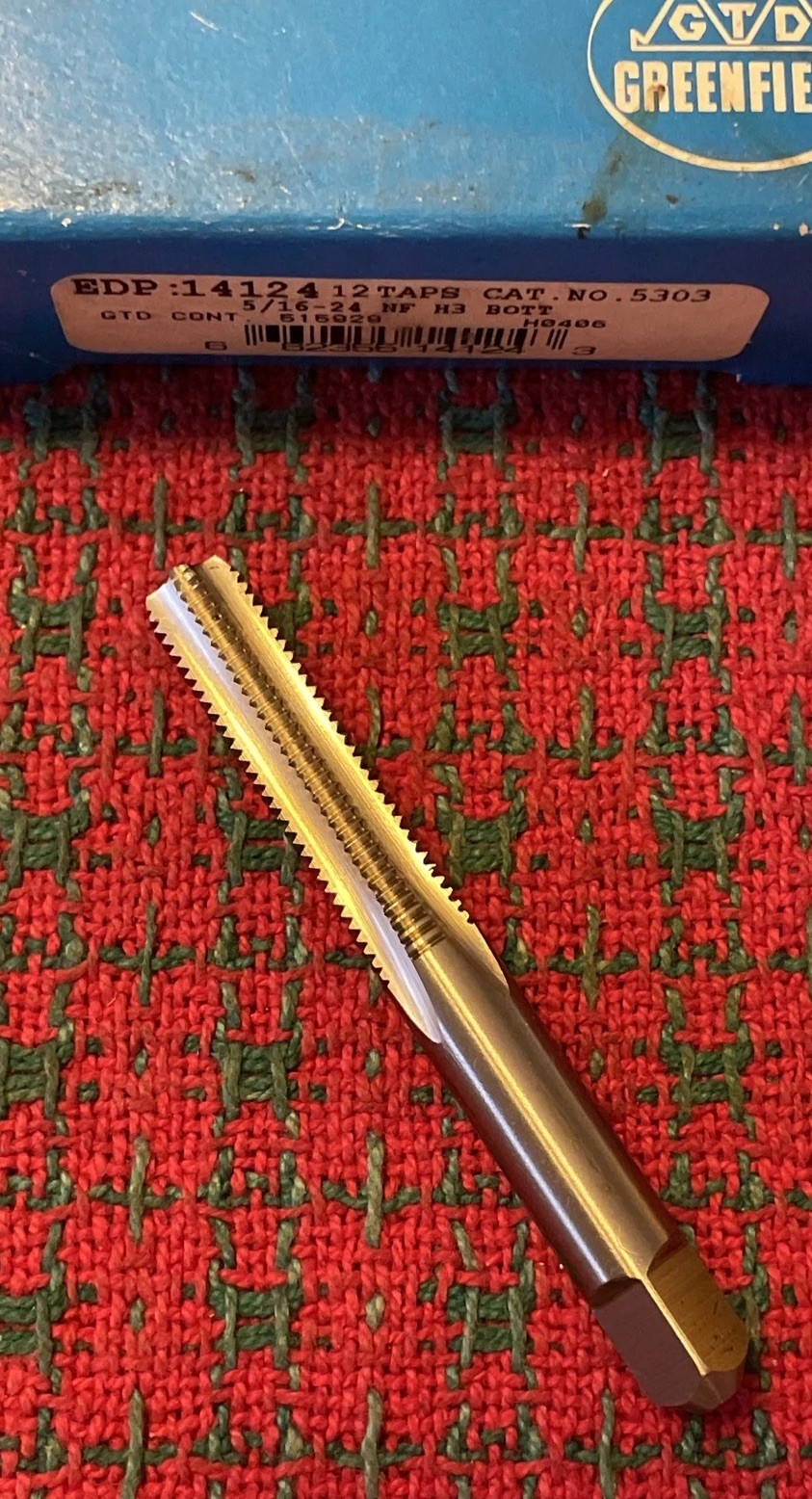 5/16-24 Tap Bottom GH-3  USA  🇺🇸 GTD Greenfield NEW