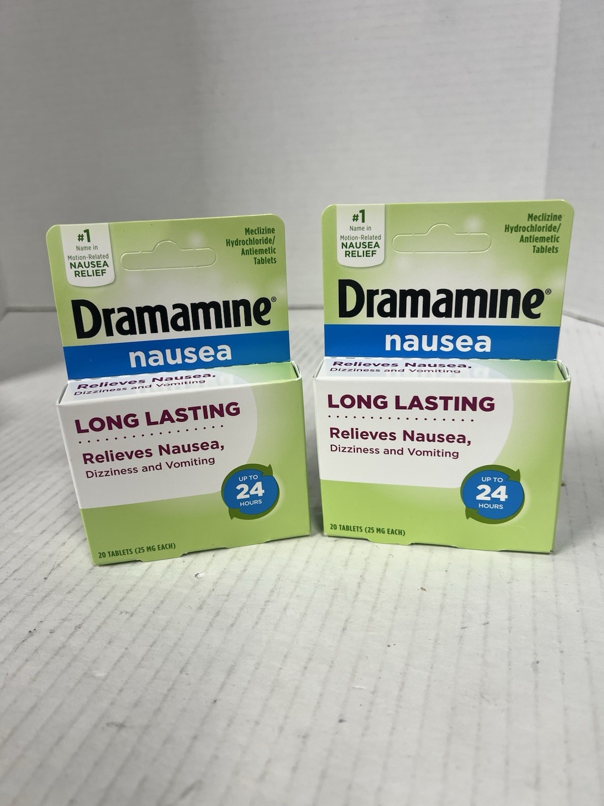 Dramamine Nausea Relief, with Meclizine HCl for Long-Lasting Relief 2 Pack 40ct