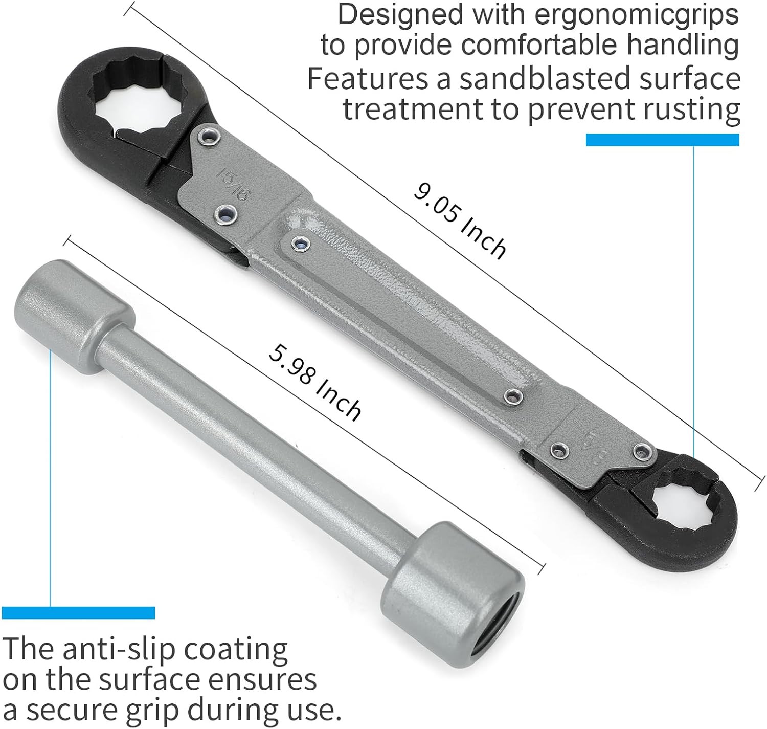 Angle Stop Wrench, Plumbing Tool for 3/8- and 1/2-Inch Valves | Fits 15/16- a...