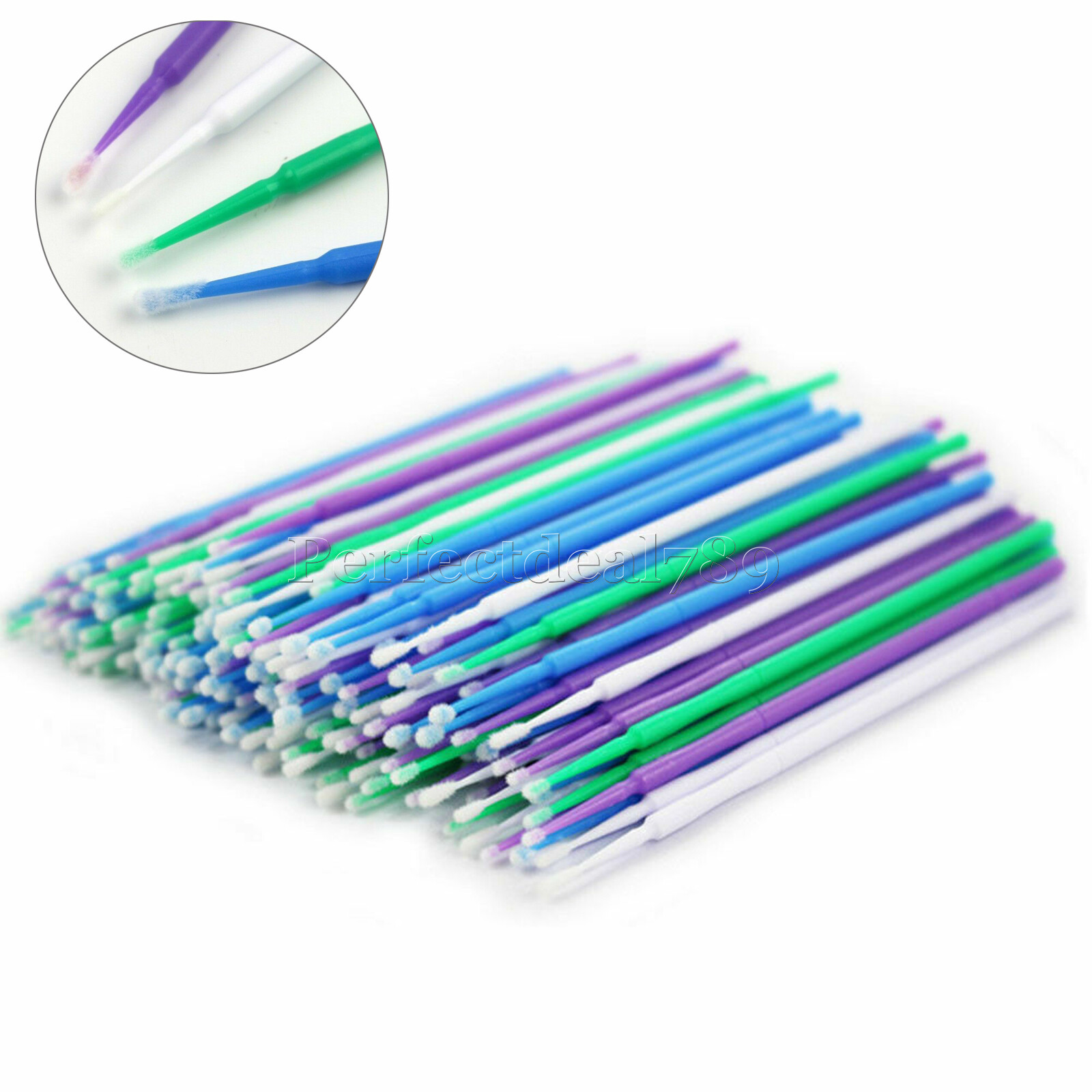 100×Dental Microbrush Disposable Bendable Applicators Tips Micro Brush Cleaning