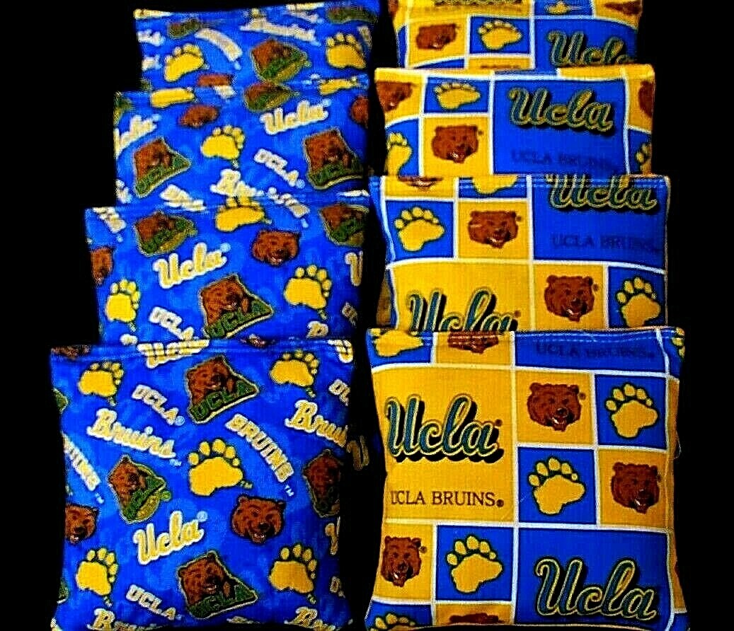 UCLA BRUINS 8 CORNHOLE BEAN BAGS/ BAGGO TOSS Top Quality Handmade! NEW!