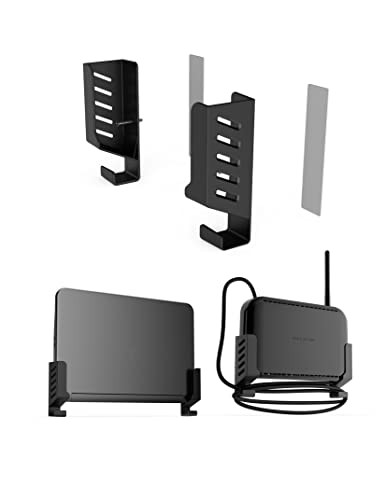 Universal Laptop Wall Mount Holder Cable Box Wall Mount Build-in Cable Black