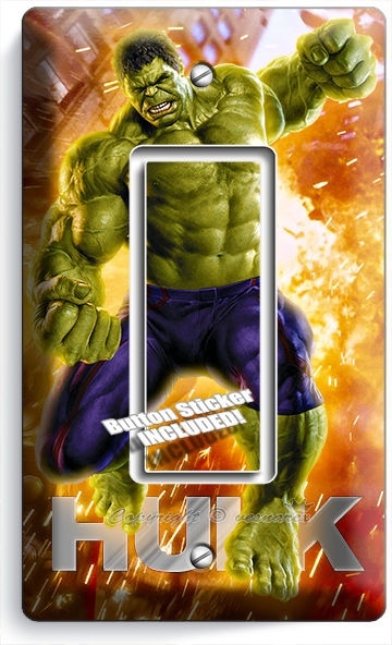 INCREDIBLE HULK SINGLE GFI LIGHT SWITCH WALL PLATE COVER BOYS BEDROOM ROOM DECOR
