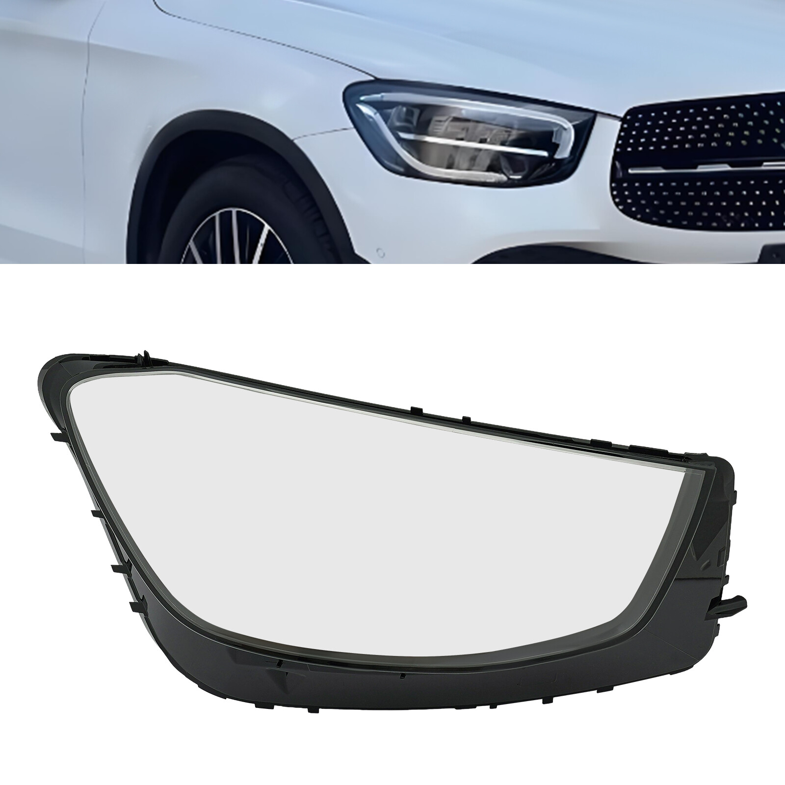 For 2020-2023 Benz GLC Class Right Side Headlight Replacement Clear Lens Cover