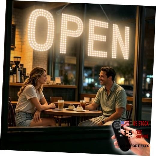 Open Signs for Business, 30"x10" Big & Bright Open Sign with Remote Warm White