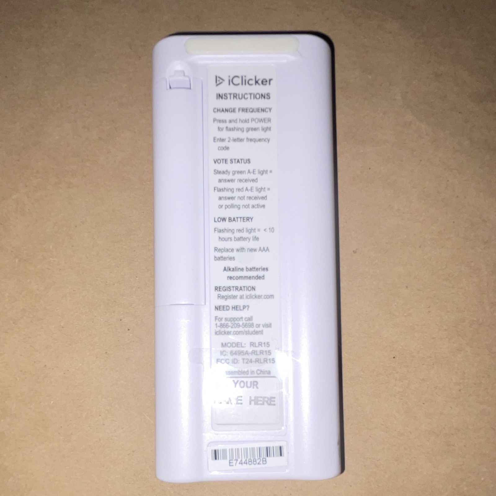 iClicker+ RLR15 Student Response Remote Control Clicker Wireless White