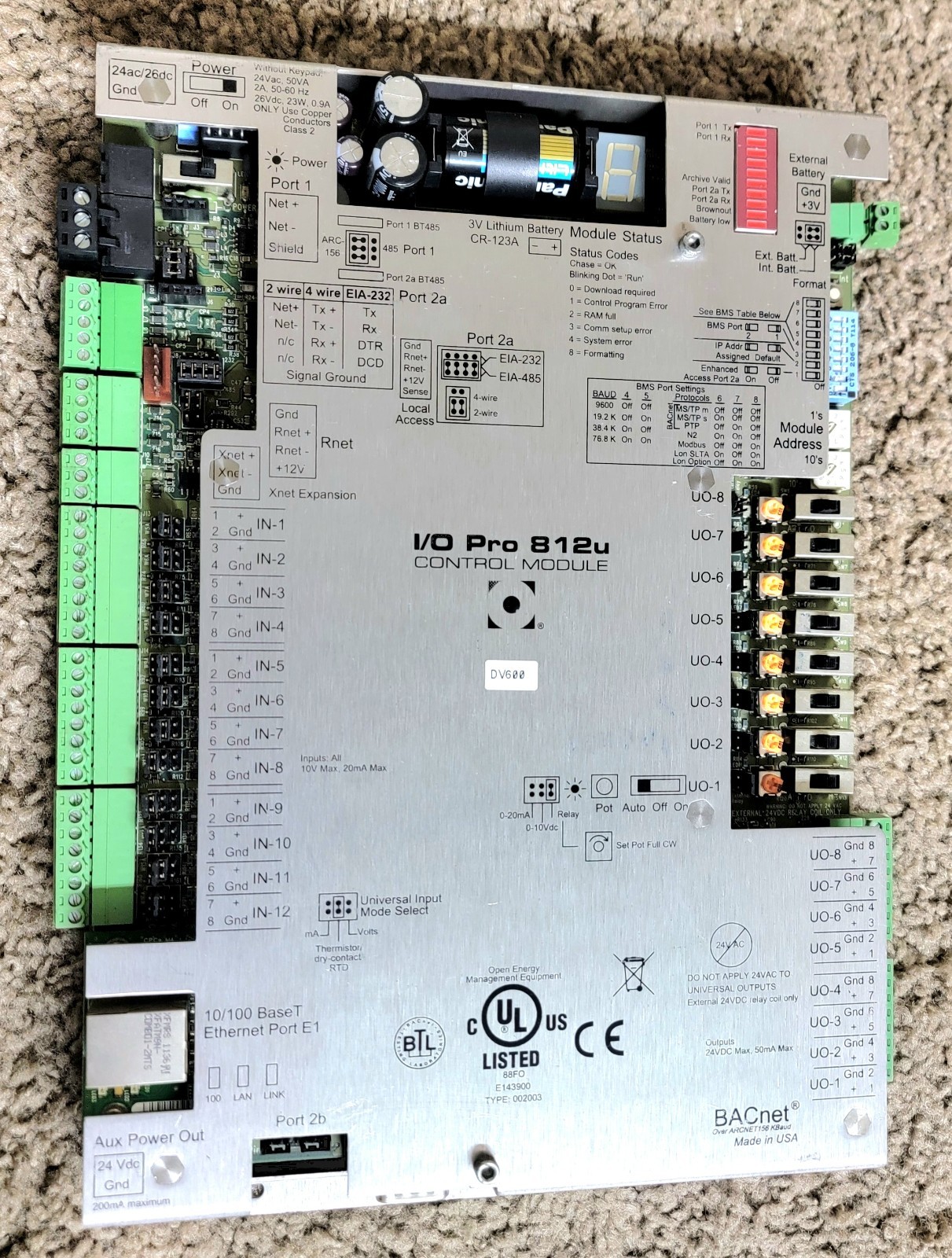 I/O Pro 812u Control Module E143900 -USED-compatible with Ex8160 and Ex48u