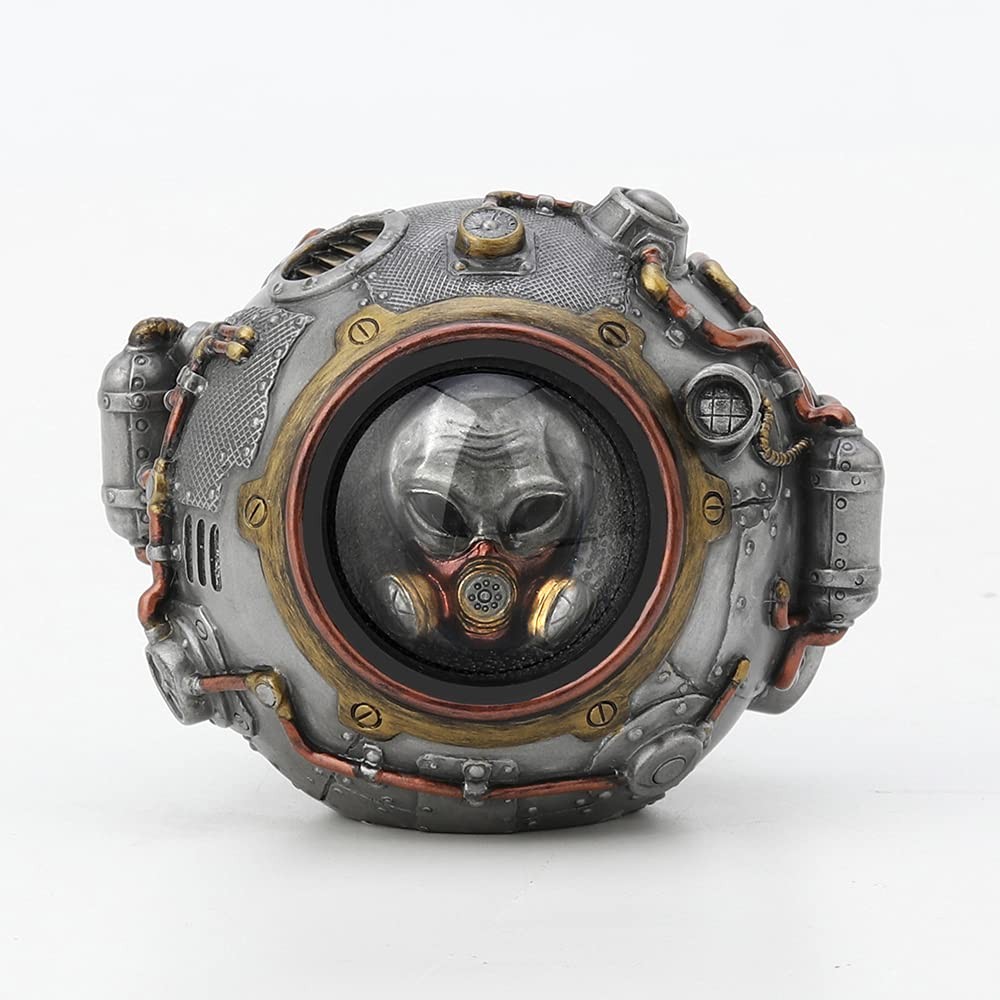 Veronese Design 3 3/8 Inch Tall Steampunk Orb from Outer Space Alien Sculpture
